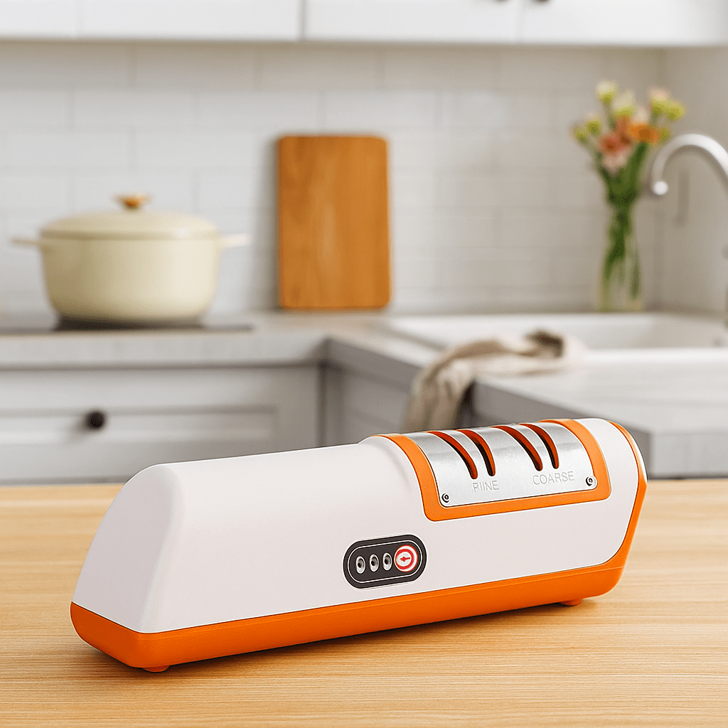 aiguiseur couteau électrique orange
