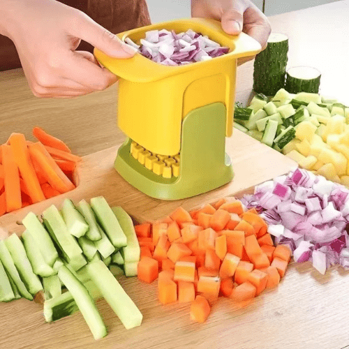 coupe legumes avec des légumes coupés