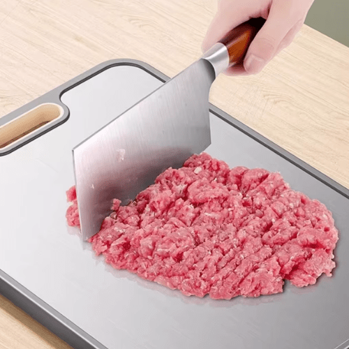 Planche à découper coupe de viande côté titane