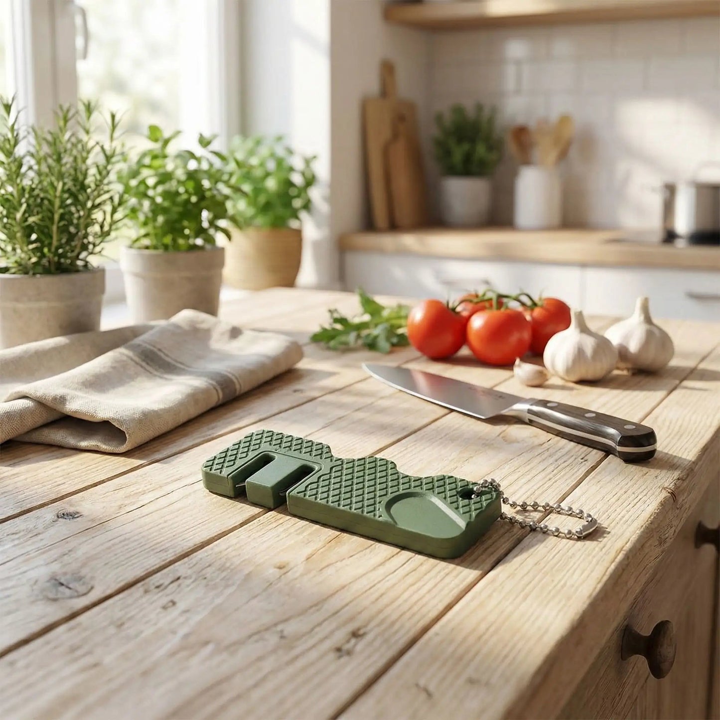 Aiguiseur couteau KouteK sur table en bois