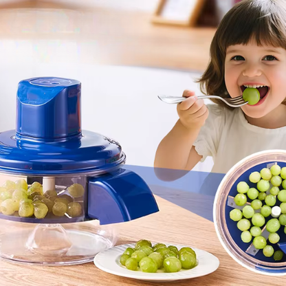 Eplucheur avec fillete qui mange du raisin