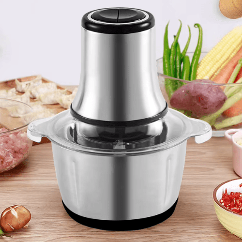 hachoir électrique exposé sur table