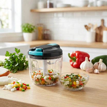 Hachoir manuel QuickCut grand moèle bleu