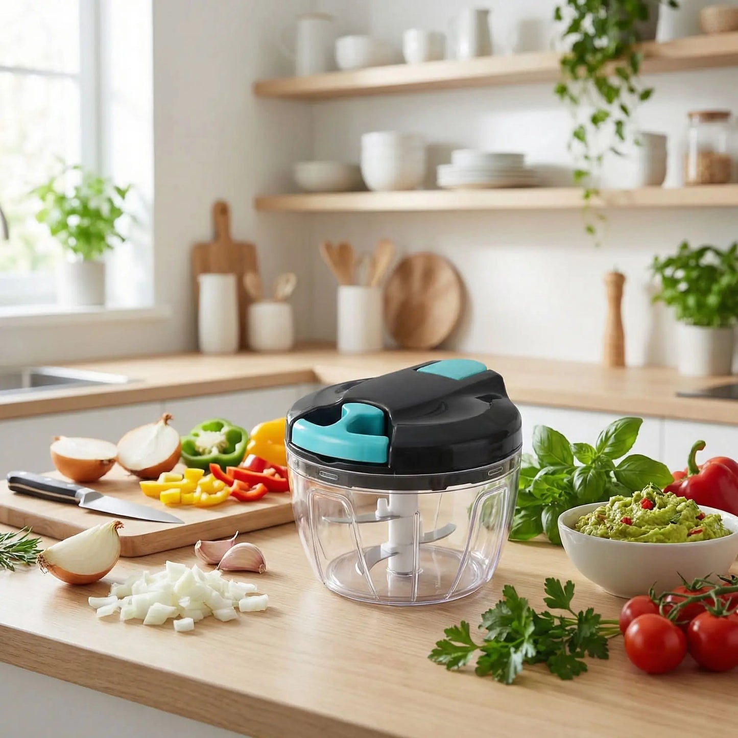 Hachoir manuel QuickCut petit modèle bleu