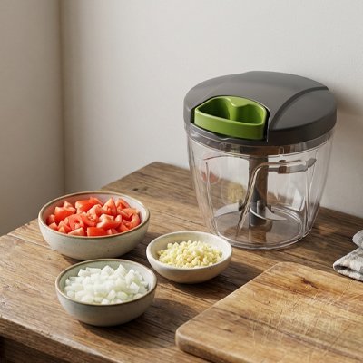 Hachoir manuel Torno avec bols d'aliments