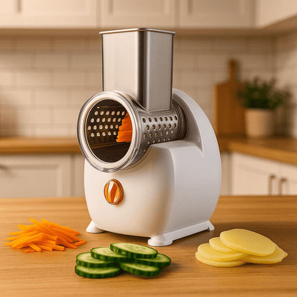 râpe à légumes électrique présenté dans une cuisine