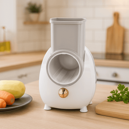 râpe à légumes électrique sur une table de cuisine
