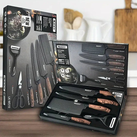 set de couteaux de cuisine présentation des couteaux dans leur boite